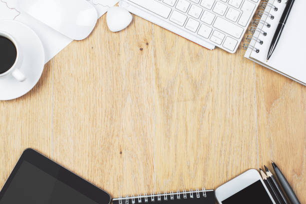 istock Modern desk top with supplies 951913838