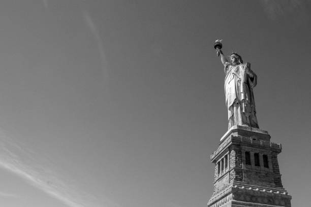 istock Statue of liberty in New York in black and white 951925018