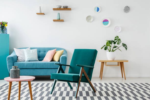istock Green and blue living room 951929834