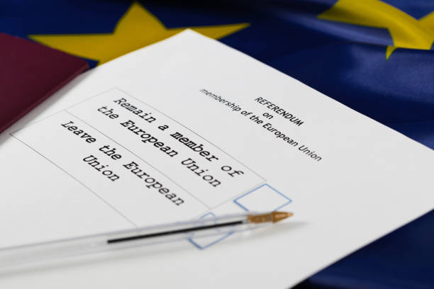 istock EU Referendum ballot paper, black pen, and passport on the table. 951933636