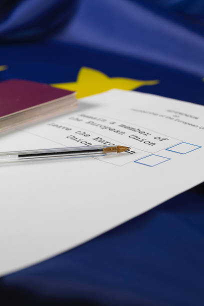 istock EU Referendum ballot paper, black pen, and passport on the table. 951933672