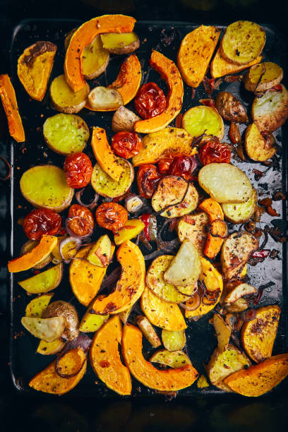 istock a set of stewed vegetables in baking tray 951936798