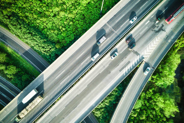 istock Aerial view of traffic and overpasses in spring 951937364