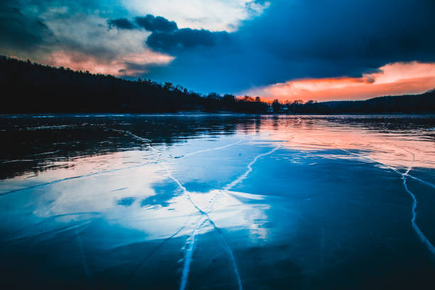istock Frozen Ice Crack Lake Sunset 951937606