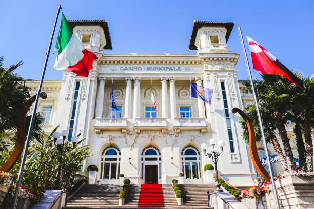 The Municipal Casino in San Remo, Liguria, Italy stock photo