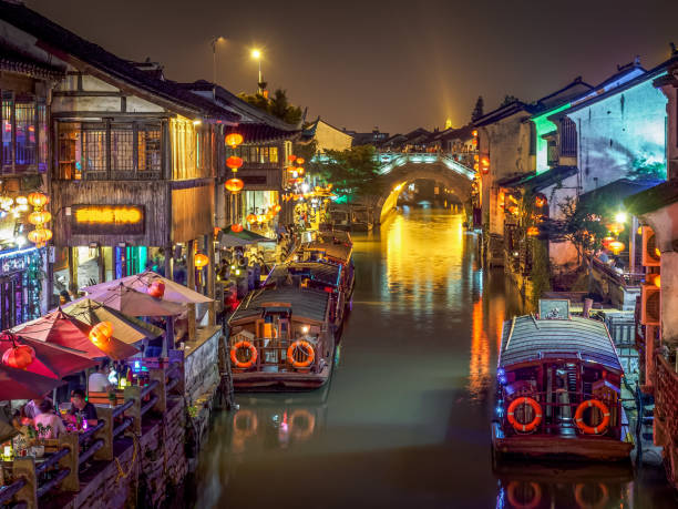 Shan Tong Street, the famous historical street in Suzhou. (China) stock photo