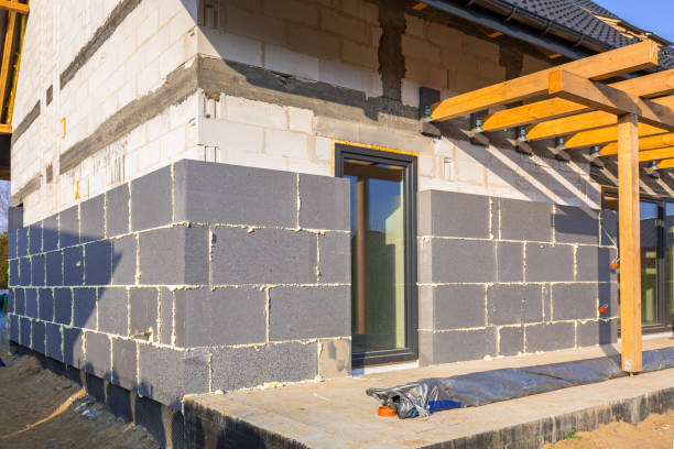 istock Graphite styrofoam insolation on the new house under construction 951959976