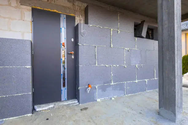 Photo of Graphite styrofoam insolation on the new house under construction