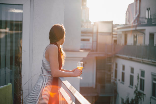 istock Enjoying wine on the balcony 951967506