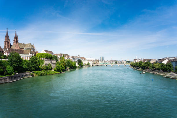 Rhine river in Basel, Switzerland