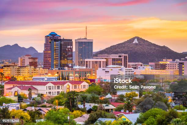 Tucson Arizona Usa Skyline Stock Photo - Download Image Now - Tucson, Arizona, Urban Skyline