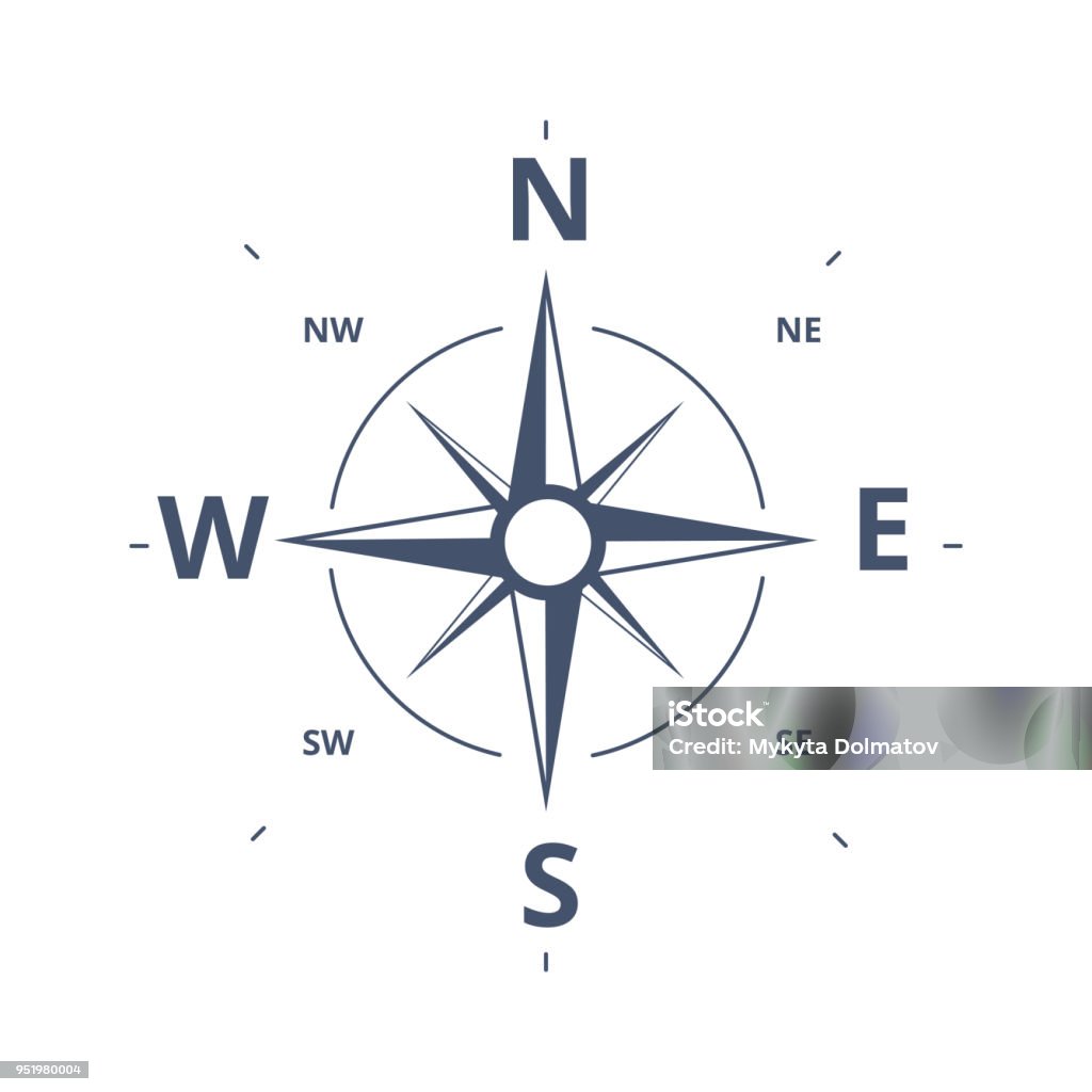 Compass Rose Icon Vector Logo Template. Wind rose retro design concept for exploration, tourism and traveling. Compass Rose Icon Vector Logo Template. Wind rose retro design concept for exploration, tourism and traveling. Business goal navigator abstract icon. Navigation professional symbol Navigational Compass stock vector