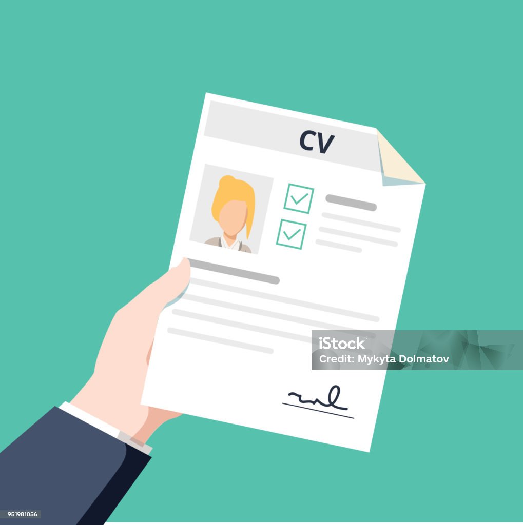 Personal info data icon vector illustration isolated, flat cartoon style of user or profile card in reviewer hand Personal info data icon vector illustration isolated, flat cartoon style of user or profile card details in reviewer hand, account idea, identity document or cv with person photo and text clipart Résumé stock vector