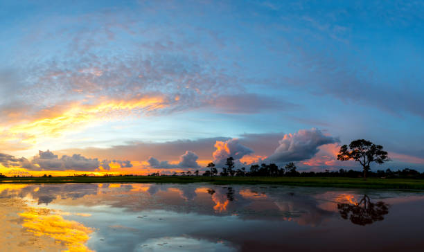 istock twilight Beauty Evening colorful clouds - sunlight with dramatic sky.Dramatic sky reflection in water. 951982660