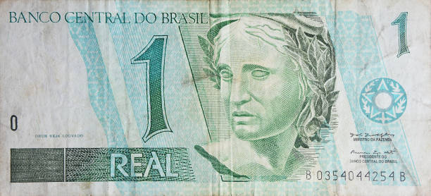 Numismatics - old Brazilian Money stock photo