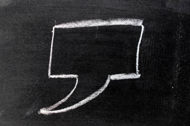 istock White chalk hand drawing in square bubble speech shape with blank space on blackboard background 951993220