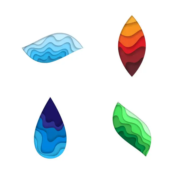 Vector illustration of Four nature elements