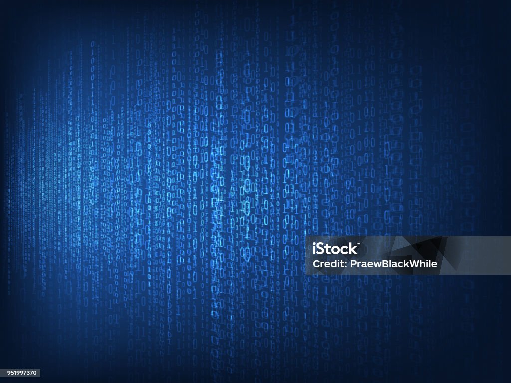 Blue Binary Code Background Stock Illustration - Download Image Now ...