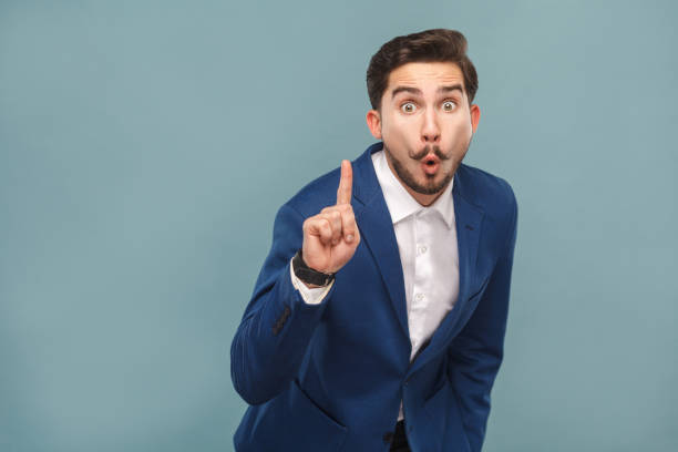 istock Great idea! Success man finger up and have cool idea 952000468