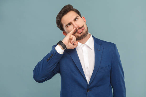 istock Closeup portrait of crazy man with funny face 952000536