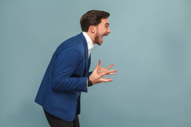 istock Profile portrait of stressed manager in work shout, roar 952000578