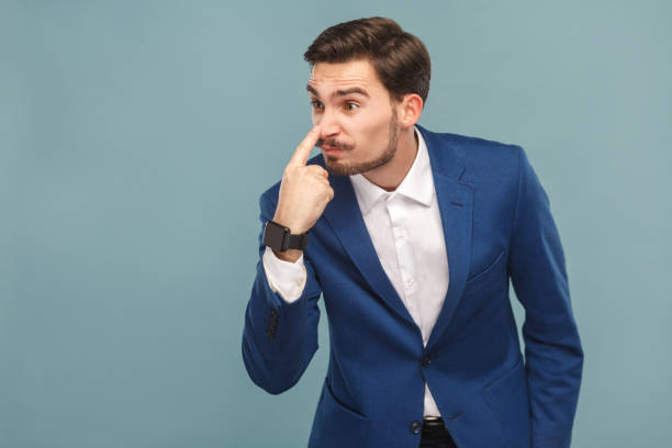 istock You lie! Anger businessman pointing finger at nose 952000634