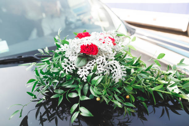 istock Wedding car decorated with beautiful, luxury flowers 952001754