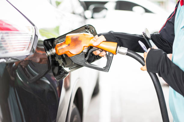 istock fuel pumps in gas station. 952003962