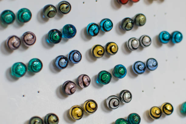 Small, unique earrings made in Murano, Venice