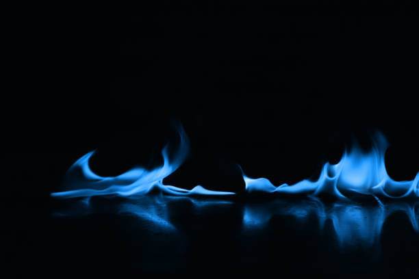 Beautiful blue fire flames on a black background Beautiful blue fire flames on a black background fire letter b stock pictures, royalty-free photos & images