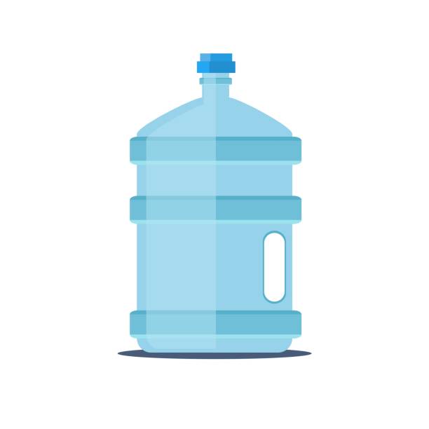 Vector water for cooler. Transparent bottle for office Vector water for cooler. Transparent bottle for office. Water delivery mock up jug stock illustrations
