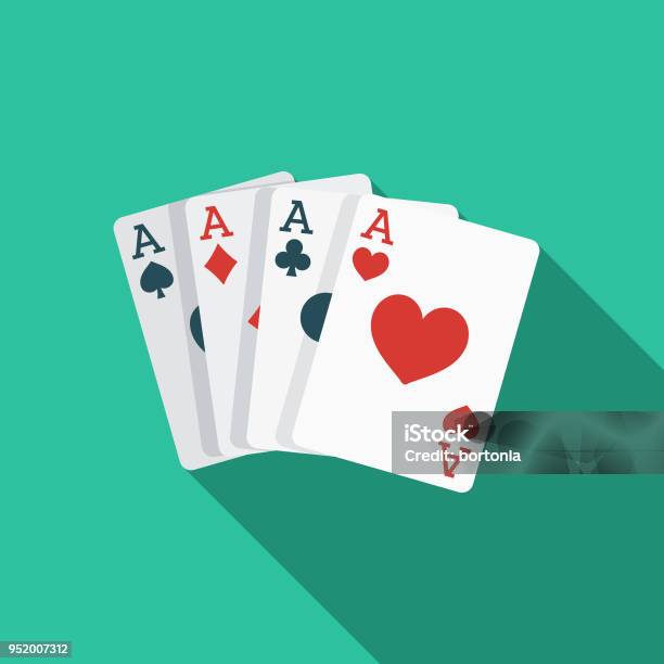 Card Games Flat Design Western Icon Stock Illustration - Download Image Now - Playing Card, Poker - Card Game, Ace