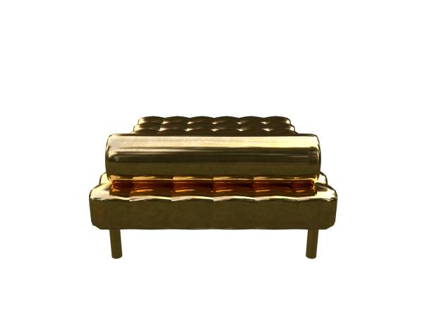 istock 3d rendering of a golden bed isolated on a white background 952007936