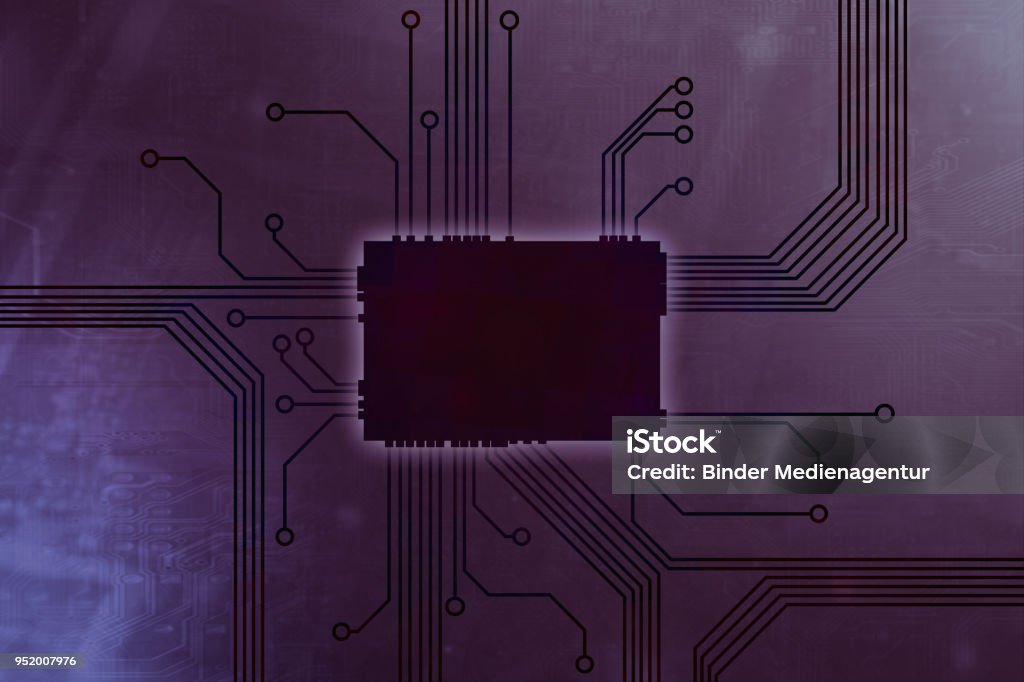 Processor Top View Modern Processor Chip System Stock Illustration - Download Image Now ...