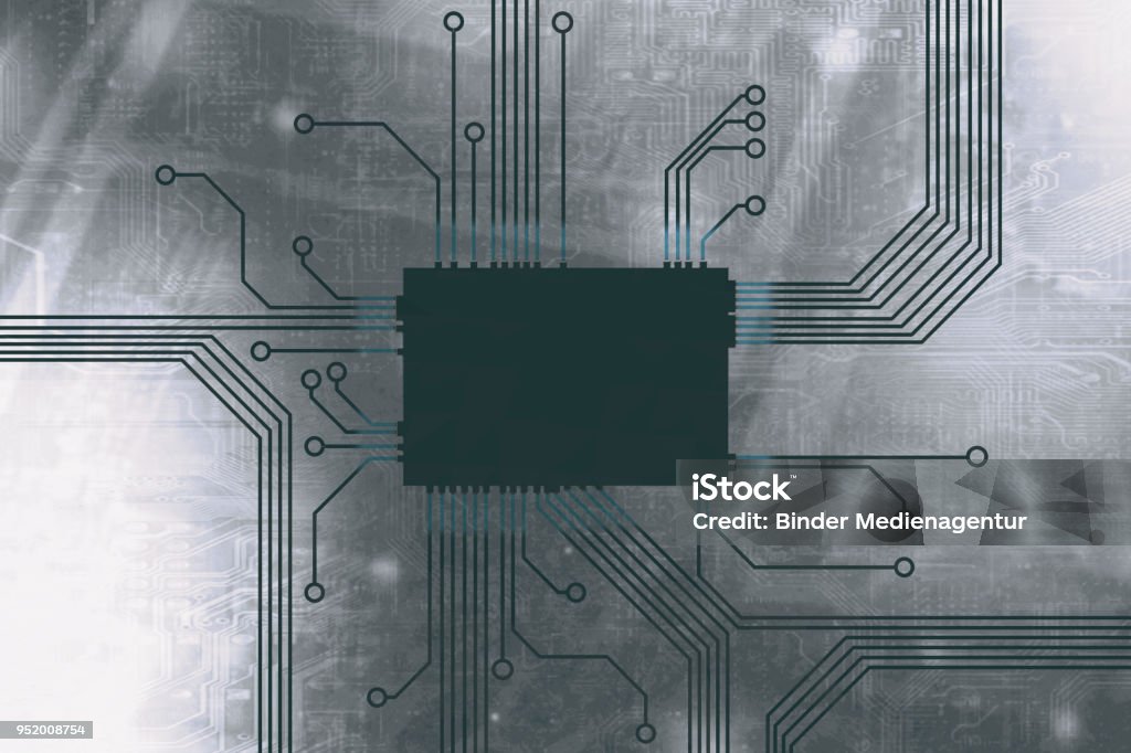 Processor Top View Modern Processor Chip System Stock Illustration - Download Image Now ...
