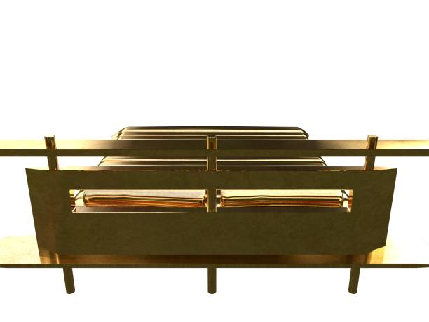 istock 3d rendering of a golden bed isolated on a white background 952008962
