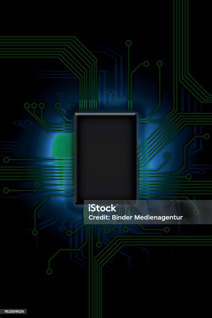 Processor Top View Modern Processor Chip System Stock Illustration - Download Image Now ...
