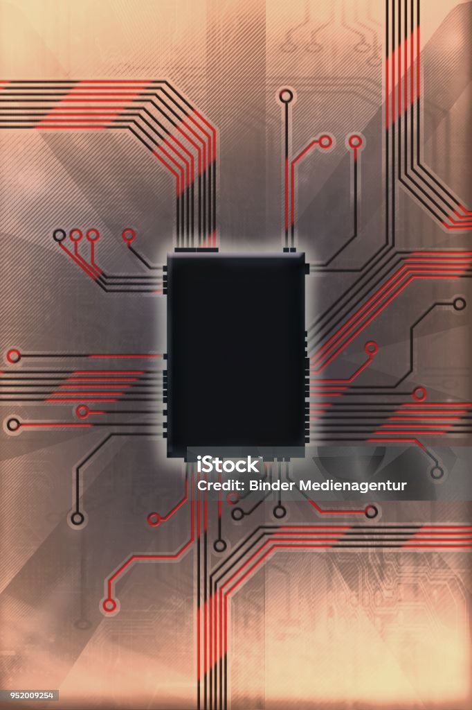 Processor Top View Modern Processor Chip System Stock Illustration - Download Image Now ...