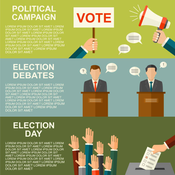 Elections and voting concept vector flat style background. Illustration for political campaign flyer, leaflets and websites. vector art illustration