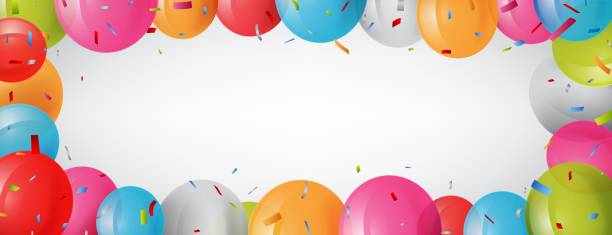 istock Colorful birthday banner with bunting flags and confetti 952012384