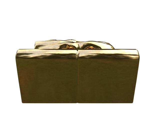 istock 3d rendering of a golden bed isolated on a white background 952012744