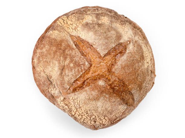 istock Loaf of bread top view isolated 952017446