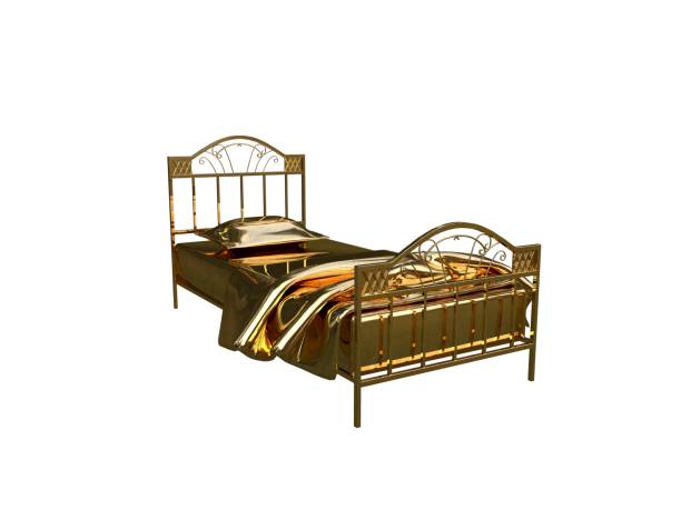 istock 3d rendering of a golden bed isolated on a white background 952020280