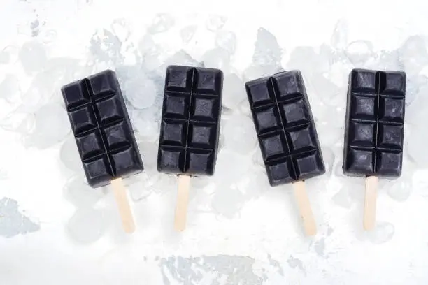 Photo of Trendy black charcoal ice cream popsicles