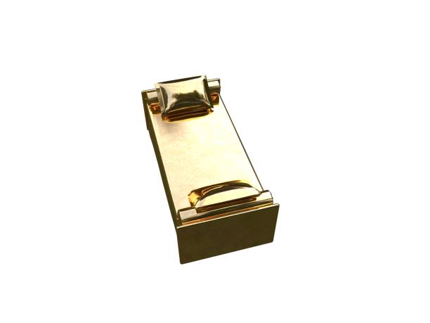 istock 3d rendering of a golden bed isolated on a white background 952023854