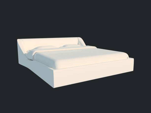istock 3d rendering of a white bed isolated on a black dark background 952025588