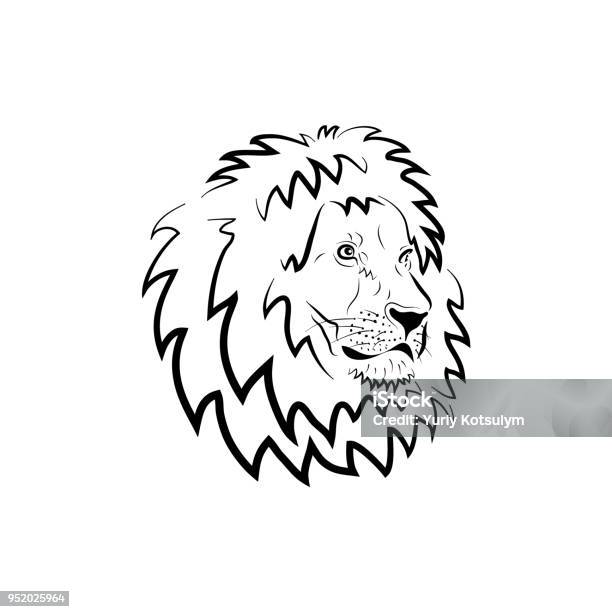 Head Of Lion Stock Illustration - Download Image Now - Africa, Animal, Animal Body Part