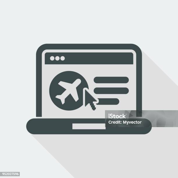 Airline Booking Online Stock Illustration - Download Image Now - Making a Reservation, Commercial Airplane, Flying