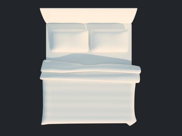 istock 3d rendering of a white bed isolated on a black dark background 952028050