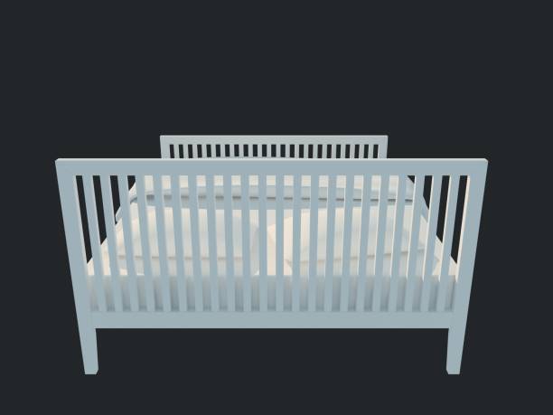 istock 3d rendering of a white bed isolated on a black dark background 952028128
